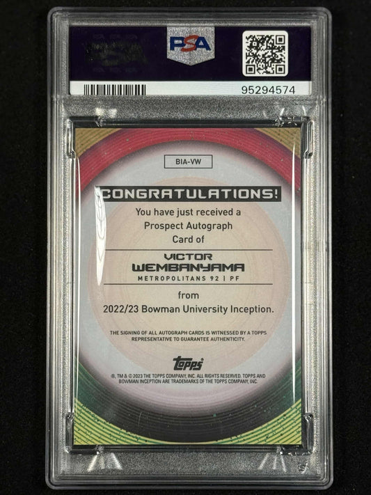 Victor Wembanyama '22 Bowman U Inception Autograph PSA 10
