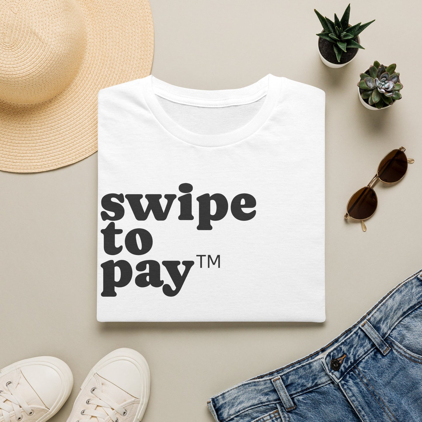 Swipe To Pay T-Shirt — Funny Minimalist Graphic Tee for Cashiers & Retail Workers